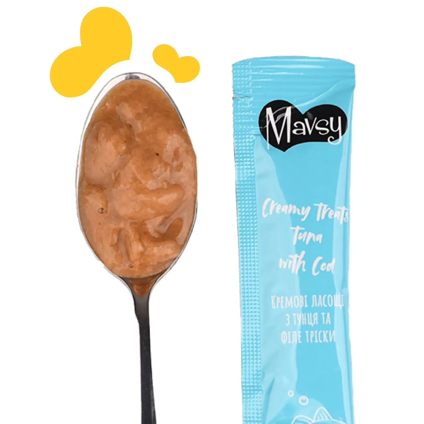 Лакомство кремовое для кошек Mavsy с тунцом и треской