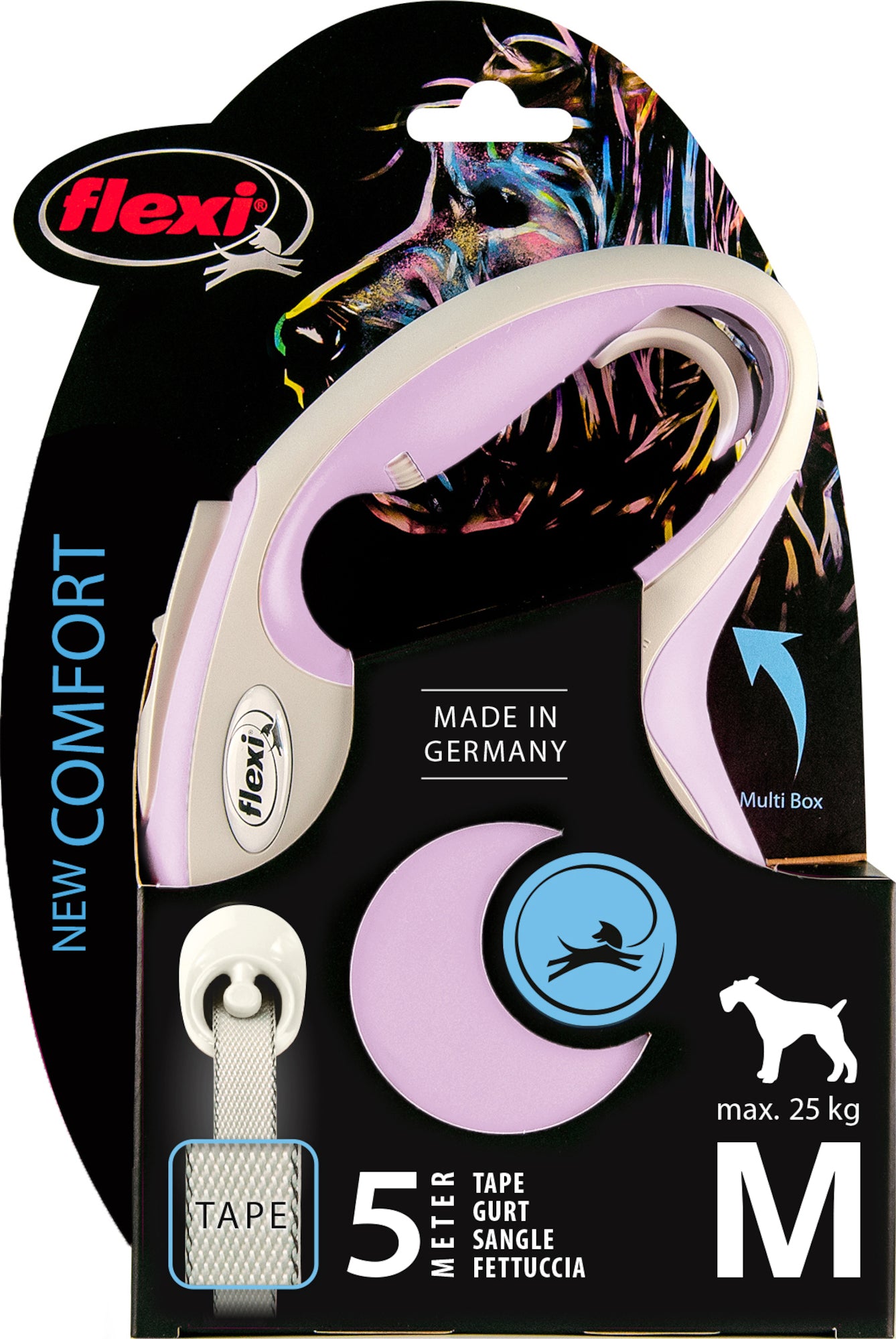 Поводок-рулетка FLEXI NEW COMFORT ЛЕНТА 5М лиловая