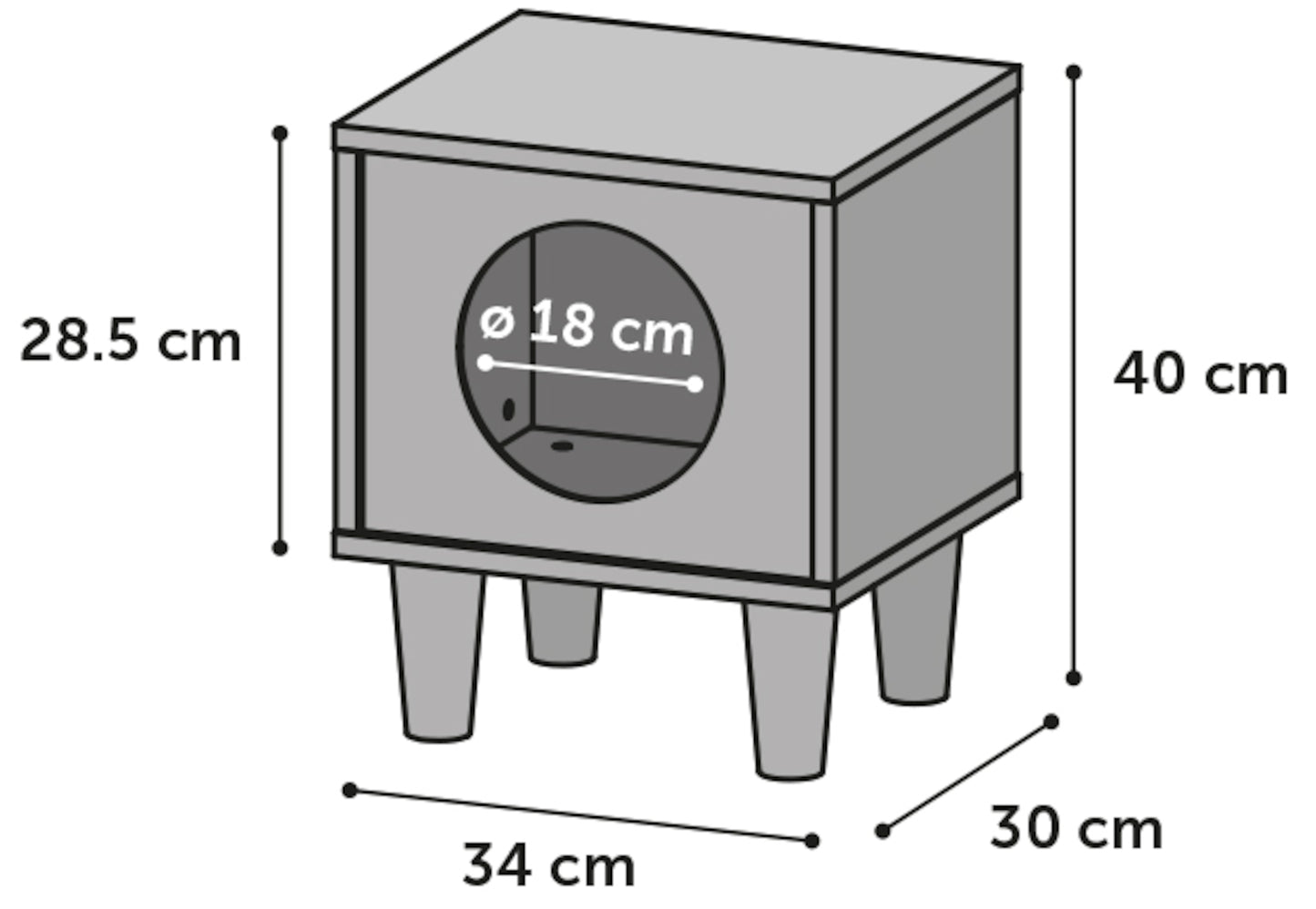 Кошачий домик из дерева DONUM CUBE