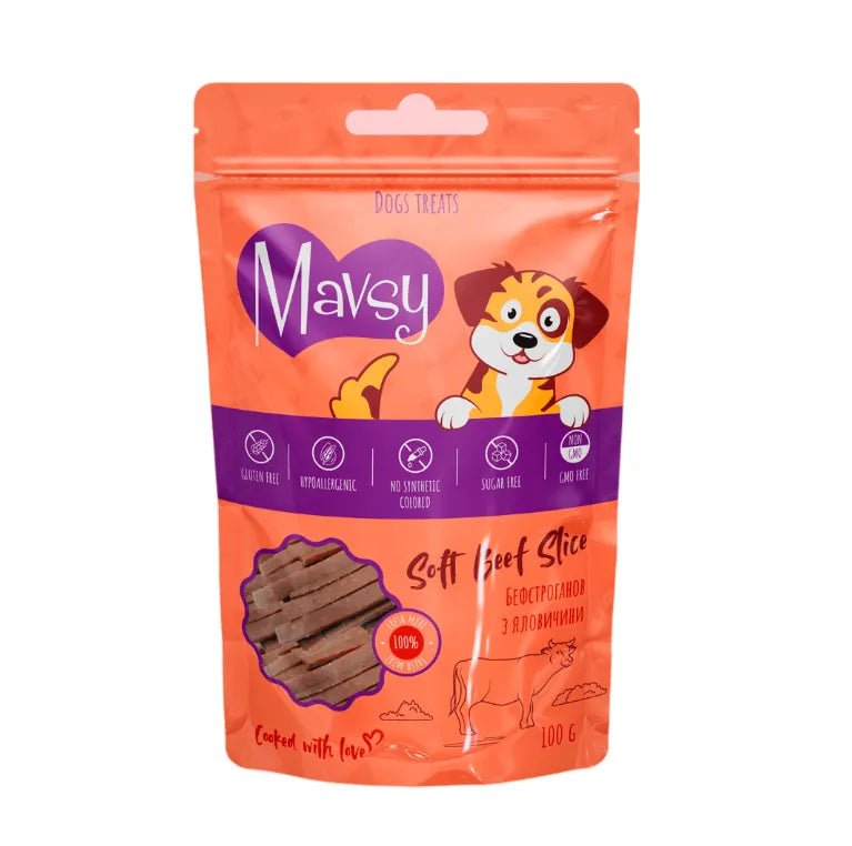 Лакомство Mavsy BEEF slice из говядины, 100 г