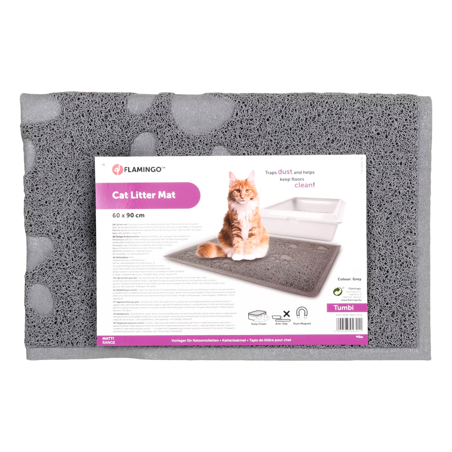 Коврик для кошачьего туалета TUMBI GREY 90x60 cm