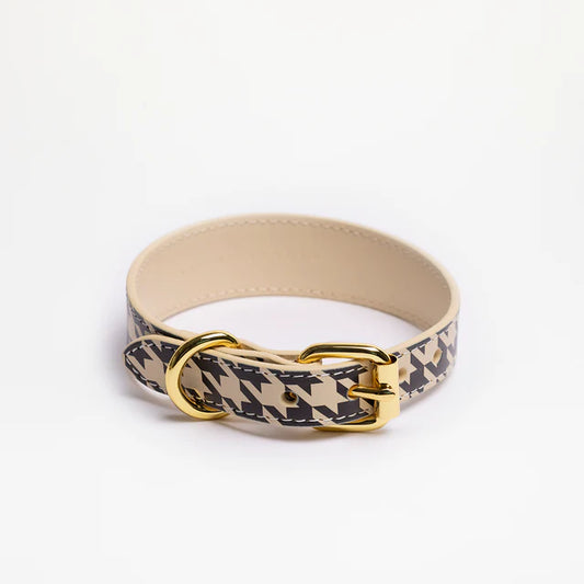 Collar of Sweden Ошейник Beige Houndstooth (Узкий)