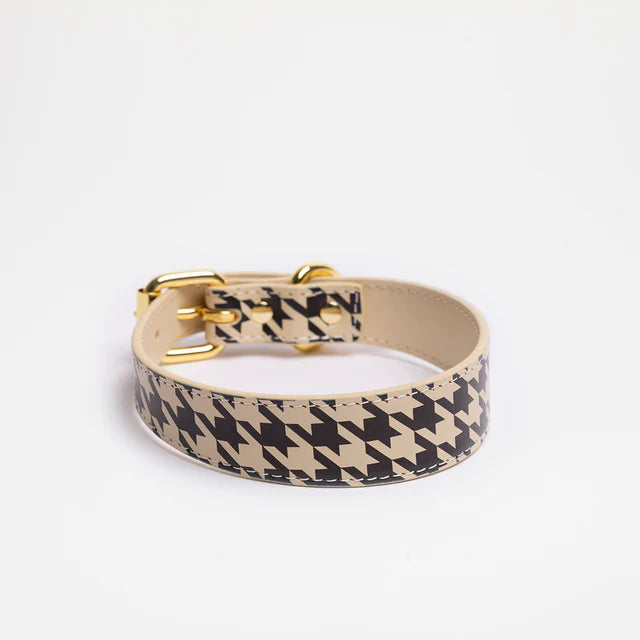 Collar of Sweden Ошейник Beige Houndstooth (Узкий)