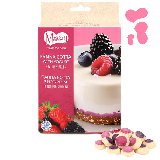 Лакомство для собак Mavsy Панна-котта с йогуртом и лесными ягодами, 50 г