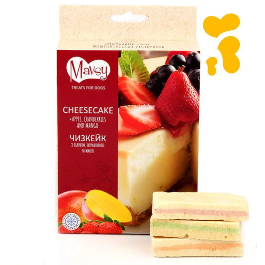 Лакомство для собак Mavsy Чизкейк с яблоком, клюквой и манго, 50 г