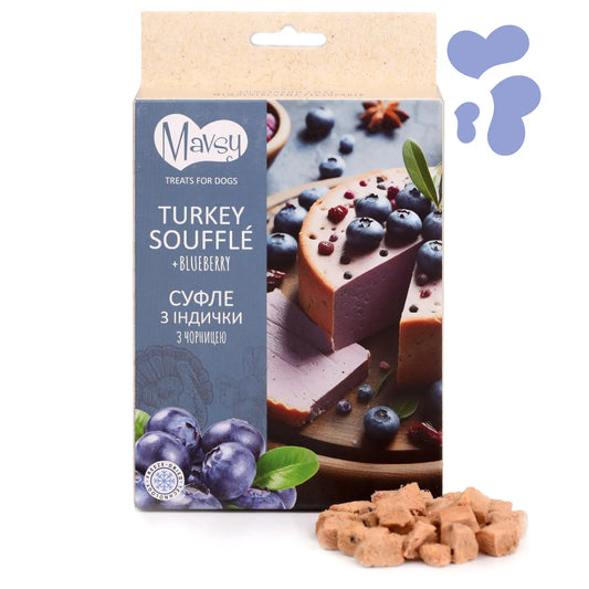 Лакомство для собак Mavsy Cуфле из индейки с черникой, 50 г