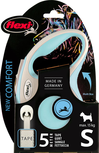 Поводок-рулетка FLEXI NEW COMFORT ЛЕНТА 5М светло-голубая