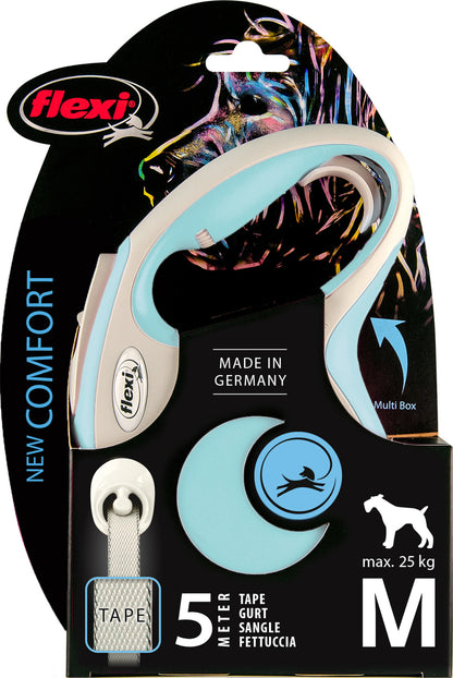 Поводок-рулетка FLEXI NEW COMFORT ЛЕНТА 5М светло-голубая