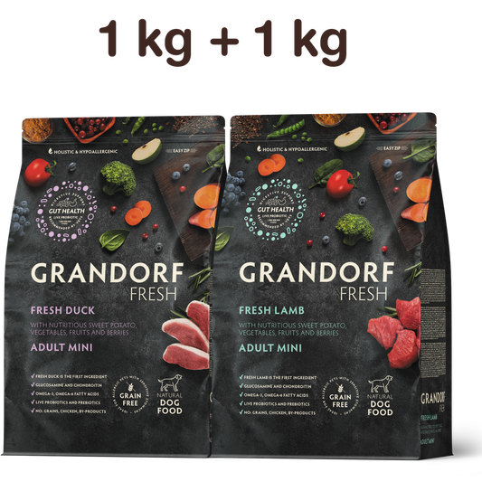GRANDORF Fresh Duck + Lamb Adult Mini 2 kg pack