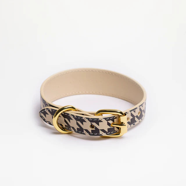 Collar of Sweden Ошейник Beige Houndstooth (Узкий)